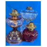 Vintage Glass Oil Lamp Bases