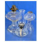 Vintage Clear Glass Oil Lamps