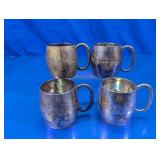 (4) Vintage Metal Mug Set