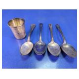 (5) Vintage Metal Spoon & Cup Set