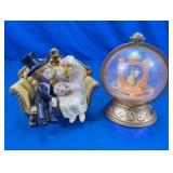 (2)Vintage Wedding Figurine & Anastasia Snow Globe