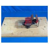 Mini Bench Vise on Wood Base
