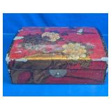 Vintage Chinese Paper Mache Domed Trunk