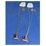 Pair of Missouri State Flag Map Necklaces