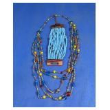 Beaded Multi-Strand Necklace and Cuff Bracelet