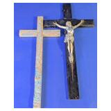 (2) Vintage Wooden Cross Duo