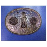 Vintage Texas Crude Oil Derrick Belt Buckle