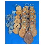 Assorted Leather & Metal Keychains Lot