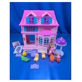 Peppa Pig Pink Dollhouse & Furniture Playset