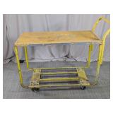 Yellow Metal Rolling Cart