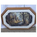 Framed Cabin Landscape Wall Art