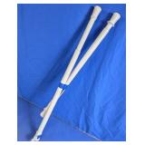 (2) Rounded White Curtain Rods