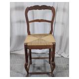 Wood Ladder Back Chair with Woven Rush Seat