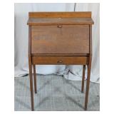 Wood Secretary Desk with Drop Front and Drawer