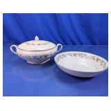 Fine China Casserole Dish and Oval Serving Bowl