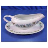 Fine China Gravy Boat with Matching Underplate