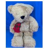 Plush Teddy Bear w/ Red Plaid Scarf