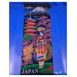 Japan Wall Scroll Mt Fuji Geisha Pagoda Art
