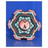 Yarn Woven Mandala Wall Hanging Desert Sage