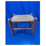(1) Wooden Woven Seat Footstool