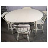 White Wood Dining Table & Chairs