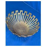 Decorative Gold Greek Key Cutout Metal Bowl