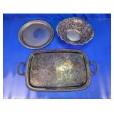 (3) Vintage Decorative Metal Serving Set