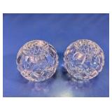 (2) Glass Round Candle Holders