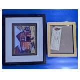 (2) Coca-Cola Framed Art and Vintage Check Lot