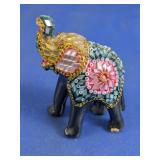 Terracotta Elephant Mosaic Figurine Multicolor
