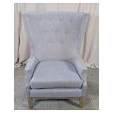 Gray Upholstered Wingback Accent Chair