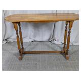 Wood Console Table with Turned Legs Brown Finish