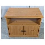 Wood TV Stand Cabinet with Swivel Base