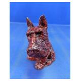 Vtg 1930's Red Scotty Dog Cast Metal Bank