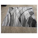Gray Black Abstract Pattern Area Rug