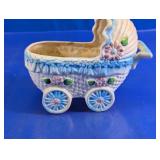 Ceramic Baby Carriage Planter