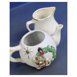 Mini Ceramic Teapot & Creamer Pitcher Set