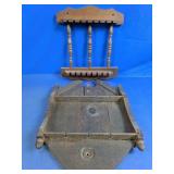 Vintage Wood Wall Souvenir Spoon Rack Set