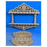 Vintage Hand-Carved Wooden Spoon Rack