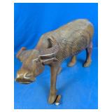 Hand-Carved Wooden Water Buffalo Figurine