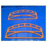 (2) Orange Velvet Non-Slip Scarf Hangers