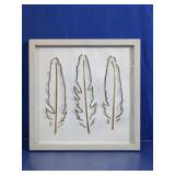 Framed Feather Wall Art Decor