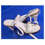 Tod's White Leather Strappy Heeled Sandals