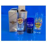 (3)Hard Rock Cafe & Hotel Shot Glass Trio