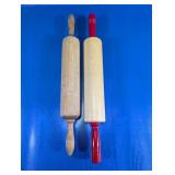 (2)Vintage Wooden Rolling Pin Duo