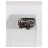 Silver Skull Ring Vintage Sz 9.5