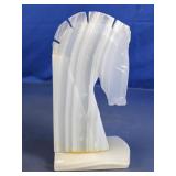 Carved White Stone Horse Head Sculpture