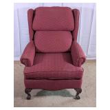 Vintage Mauve Patterned Wingback Chair