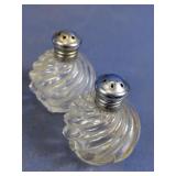 Vintage Swirl Glass Salt & Pepper Shaker Set