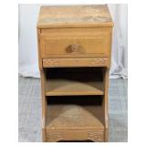 Wood Nightstand w/ Drawer & Shelf